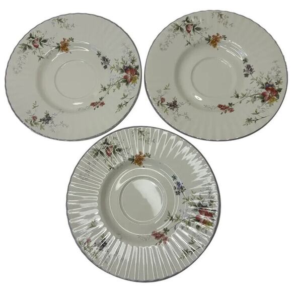 MIKASA Park Lane, Saucer set of 3, Classic Elegance Multicolor Flowers Discon't - Picture 1 of 13